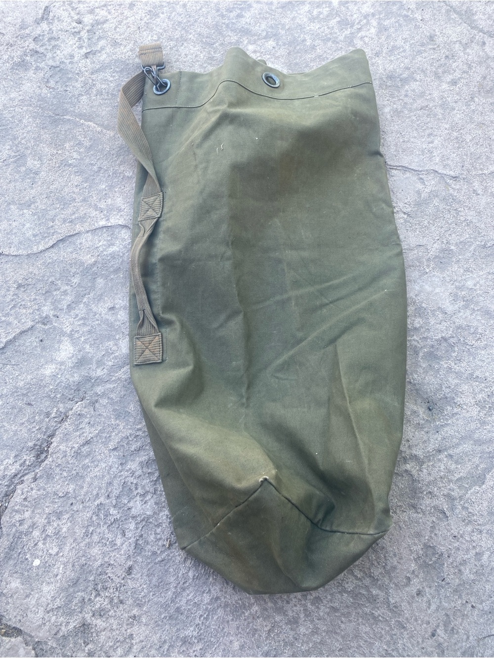 Bag, Olive Green Canvas Duffel